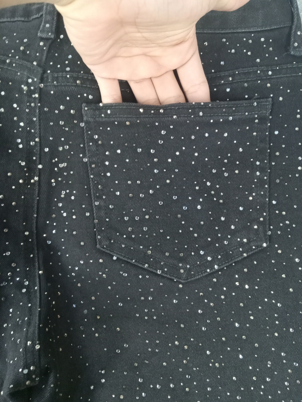 Forever 21 Black Rhinestone Flare Jeans Size 30X30 - Picture 5 of 12